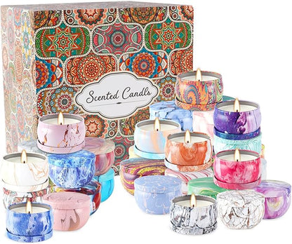 36 Pack Scented Candles Gift Set for Woman, Jar Candle, 2.5 oz Soy Wax Tin Candle-Ideal Gift for Travel Home Décor