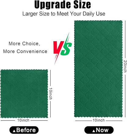 Homaxy 24 Pack Dish Towels for Kitchen (10 x 20 Inches, Dark Green), Super Soft and Absorbent Coral Velvet Dish Cloths for Washing Dishes, Nonstick Oil Fast Drying Microfiber Cleaning Cloth