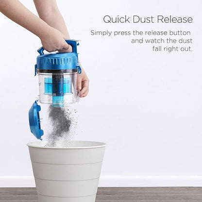 Eureka Bagless Canister Vacuum Cleaner, Lightweight Vac for Carpets and Hard Floors, w/Filter, Blue, Whirlwind NEN110B