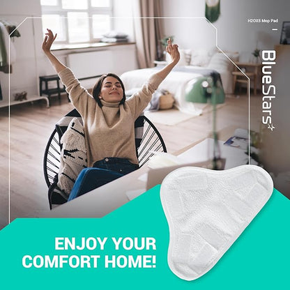 BlueStars 10-Pack H2OX5 Microfiber Steam Mop Pads Replacement – Compatible with H2O H20 Steam Mop X5 – Washable & Reusable, Exact Fit for H2O X5 Steam Cleaners