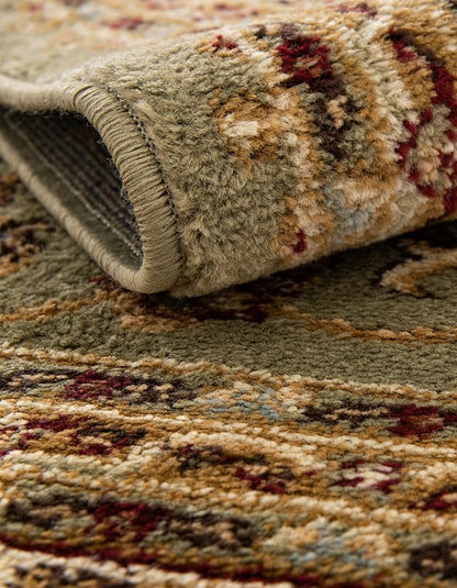Rugs.com Aditi Collection Rug – 5x8 Oval Green Medium-Pile Rug Perfect for Living Rooms, Large Dining Rooms, Open Floorplans
