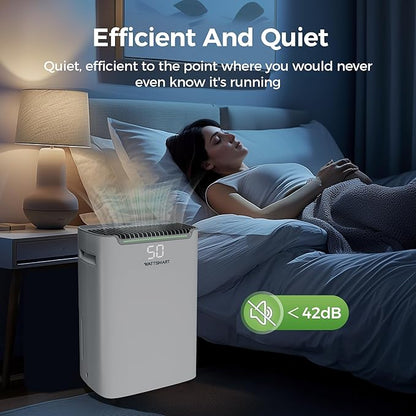 4,500 Sq Ft Home Dehumidifier with Drain Hose, 75 OZ Water Tank, 24 Hr Timer, 55 Pints High Efficiency Compressor for Basements, Bathrooms, Bedrooms and Laundry Rooms