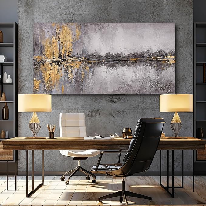 Canvas Wall Art Modern Home Decor Wall Abstract Gold Wall Pictures Posters & Prints Home Decorations for Living Room Bedroom Office 30"x60"