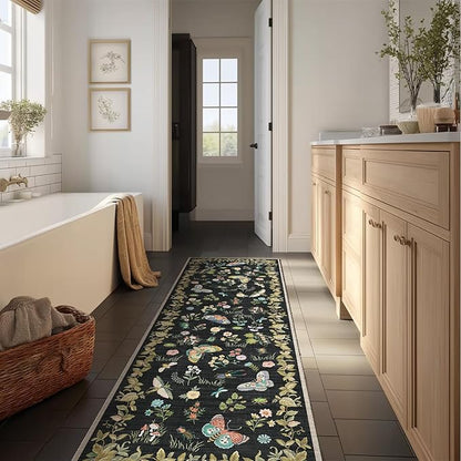 Washable Runners for Hallways Kitchen Rugs: 2'x6' Runner Rug Stain Resistant Non Slip Low Pile Soft Carpet Runners for Hallways Indoor Entryway Kitchen Laundry Room Bedroom Bedside Farmhouse