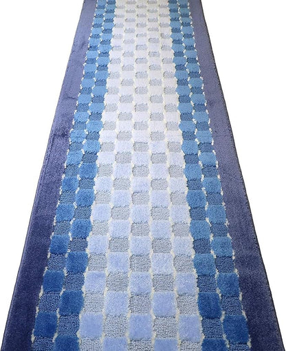 11 ft Non-Slip Blue Hallway Kitchen Runner Rug, 2'2" X 11' Washable Carpet - Rubber Backed, Custom Size Floor Mat for Stairs Bedroom Bathroom Entryway, Flexible Length Options