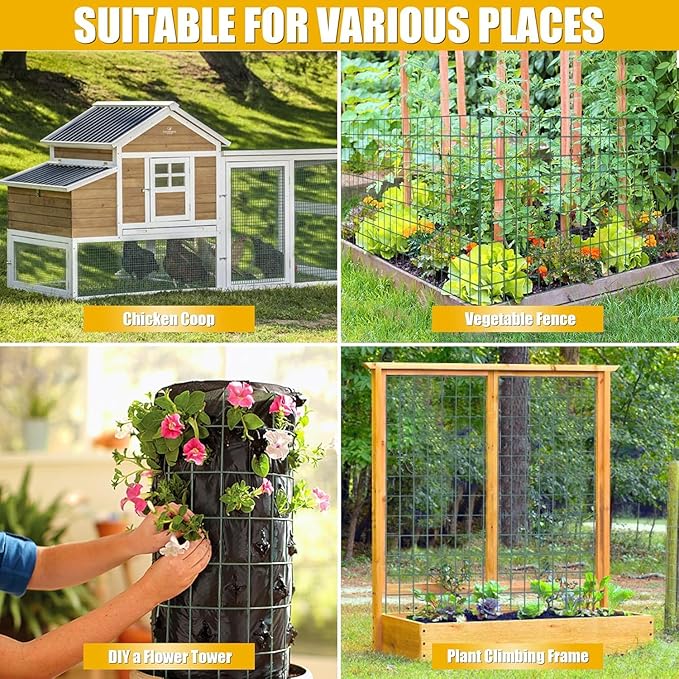 Green PVC Coated Welded Wire Fencing, 48in High x 100ft Long, 2 inch x 3 inch 16GA 2/3/4/5/6 Ft Tall Welded Wire Fence Rolls, Green Metal Garden Fence Wire Roll Garden Fencing for Yard