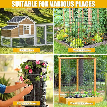 Green PVC Coated Welded Wire Fencing, 48in High x 100ft Long, 2 inch x 3 inch 16GA 2/3/4/5/6 Ft Tall Welded Wire Fence Rolls, Green Metal Garden Fence Wire Roll Garden Fencing for Yard