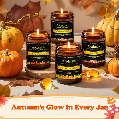 Winter Spice Candles - Cinnamon & Nutmeg Candle | Thanksgiving Winter Scented Candles - 7oz Holiday Soy Candle for Home Scented with Warm Spiced Aroma | Christmas Holiday Gifts for Women Men