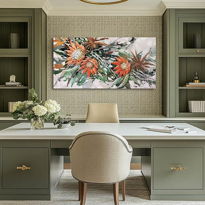 GAIDUOMAI Green Pictures Wall Decor Plants Painting on Canvas Color block Prints Modern Art for Bedroom Dining Room Home 24x48 Neutral Wall Art