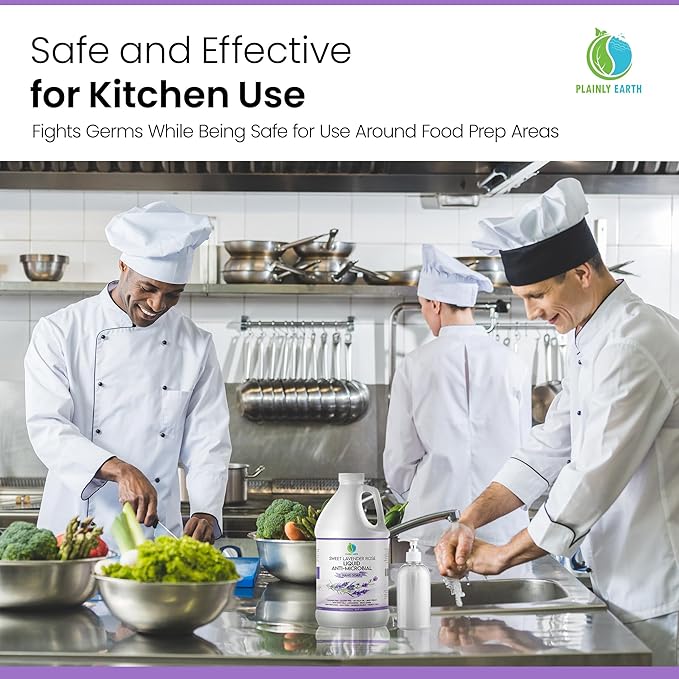 AntiMicrobial Hand Soap 64 oz - Soft and Gentle Sweet Lavender Rose Antibacterial Hand Wash Soap, Long Lasting Freshness & Safe for Skin - Eco Friendly Bulk Refill Packaging