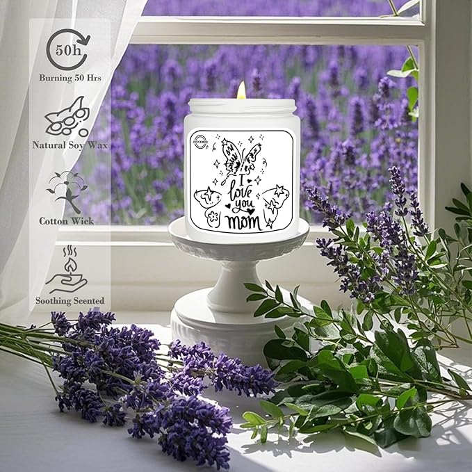 Christmas Gifts for Mom, Lavender Eucalyptus Candles, Soy Wax Aromatherapy Candle for Stress Relief, Non Toxic, Long Lasting Time of 50 Hour, Birthday Gifts for Mom from Daughter Son