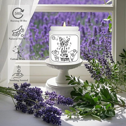 Christmas Gifts for Mom, Lavender Eucalyptus Candles, Soy Wax Aromatherapy Candle for Stress Relief, Non Toxic, Long Lasting Time of 50 Hour, Birthday Gifts for Mom from Daughter Son