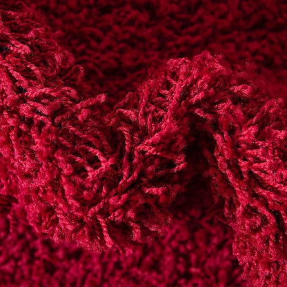 Unique Loom Solid Shag Collection Area Rug (3' 3" x 5' 3" Oval, Cherry Red)