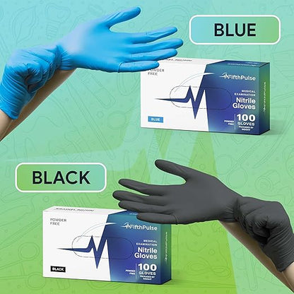 Black X Small Nitrile Gloves Case of 1000 - Medical Grade - Latex-Free, Powder-Free - Disposable Nitrile Gloves - Medical Exam, Lab, and Industrial Use