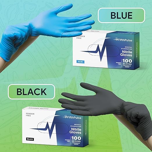 Black X Large Nitrile Gloves Case of 1000 - Medical Grade - Latex-Free, Powder-Free - Disposable Nitrile Gloves - Medical Exam, Lab, and Industrial Use