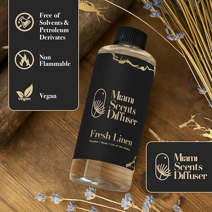 Fresh Linen Scent Inspired by Hotel 17 FlOz - 500 ml Essential Oils Aroma for Home Office Business Diffuser Luxury Fragance Refill Aromatherapy Natural Fresh Blend of Powder Musk and Lily of The Valey