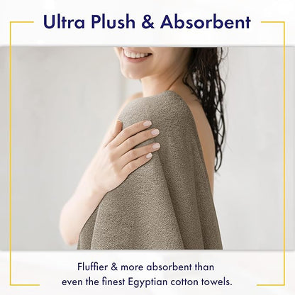Ultra Soft & Plush Viscose from Bamboo Bath Towels - 700 GSM Luxury Bath Towels - 6 Piece Set - Super Absorbent & Quick Drying (Taupe)
