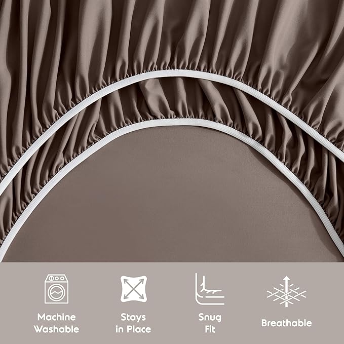 Nestl Twin Sheet Set - 1800 Ultra-Soft Microfiber Twin Bed Sheets - Double Brushed - Deep Pockets - Easy Fit - Extra Soft - 3 Piece Set - Bedding Sheets & Pillowcases (Twin, Chocolate Brown)