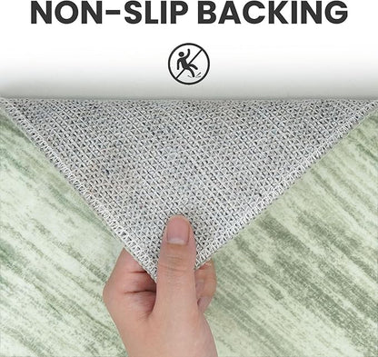 5x7 Modern Abstract Area Rug for Bedroom, Light Sage Green and Ivory Large Super Soft Washable Rug with Non-Slip, Non-Shedding Rugs for Living Room, Indoor Door Mat for Home Décor