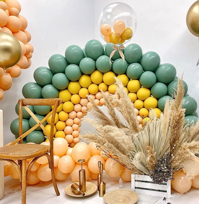 KALOR 12 Inch Lemon Yellow Balloons, 50 Pcs Latex Helium Balloons for Kid's Birthday Party, Baby Shower, Wedding, Graduate Party Decorations