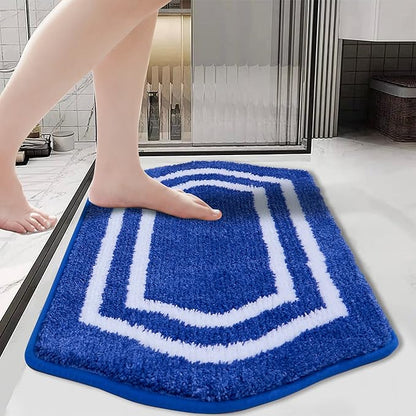 COSY HOMEER Extra Thick Bath Linen Sets Rugs - Anti-Slip Bath Mats Soft Plush 100% Strong Polyester Living Room Bathroom Water Absorbent(Blue,20x32 - Inches)