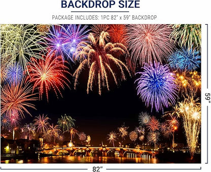 Allenjoy 7x5ft 2026 New Year Backdrop Annual Countdown NYE Shining Bokeh Fireworks Family Party Supplies Holiday Festival Decoration Celebration Photoshoot Props Photography Background Booth Banner
