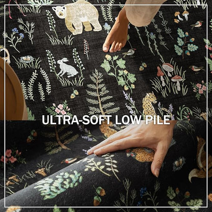 Washable Area Rugs for Living Room: 8x10 Bedroom Rug Stain Resistant Non Slip Low Pile Soft Lightweight Carpet for Kitchen Dining Room Farmhouse Nursery Kids Room Home Office
