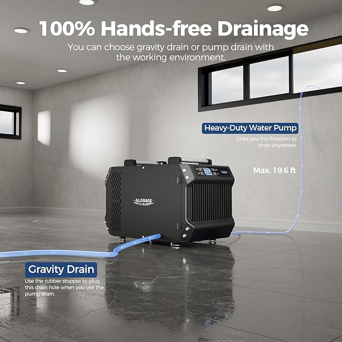 ALORAIR Crawlspace Dehumidifiers with Pump, 180 Pint Energy Star Commercial Dehumidifier for Basements with Drain Hose, 2,300 Sq.Ft Auto Defrost Industry Crawl Spaces Dehumidifier