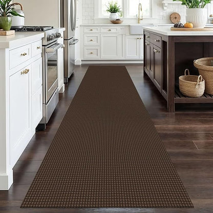 EARTHALL Runner Rug 3x12 Ft Washable Runners for Hallways Extra Long Woven Non Slip Entryway Runner Braided Kitchen Runner Indoor Outdoor Carpet Runners for Entryway, Hall, Foyers, Brown