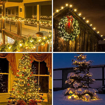 Green Wire,Yellow Incandescent Bulb 300 Mini String Lights for Indoor Christmas Tree Garland Birthday Wedding Party Festival Decoration