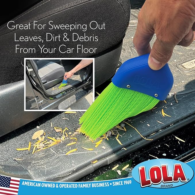 LOLA Whisk Broom, Hand Brush, 6 Pack Durable Bristles, Whisks Away Dirt & Debris, Compact, Hang Hole for Easy Storage, Indoor/Outdoor