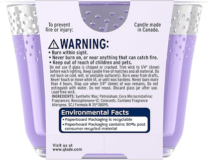 Glade Tranquil Lavender & Aloe 3-Wick Candle, 6.8 Oz, 3 Count