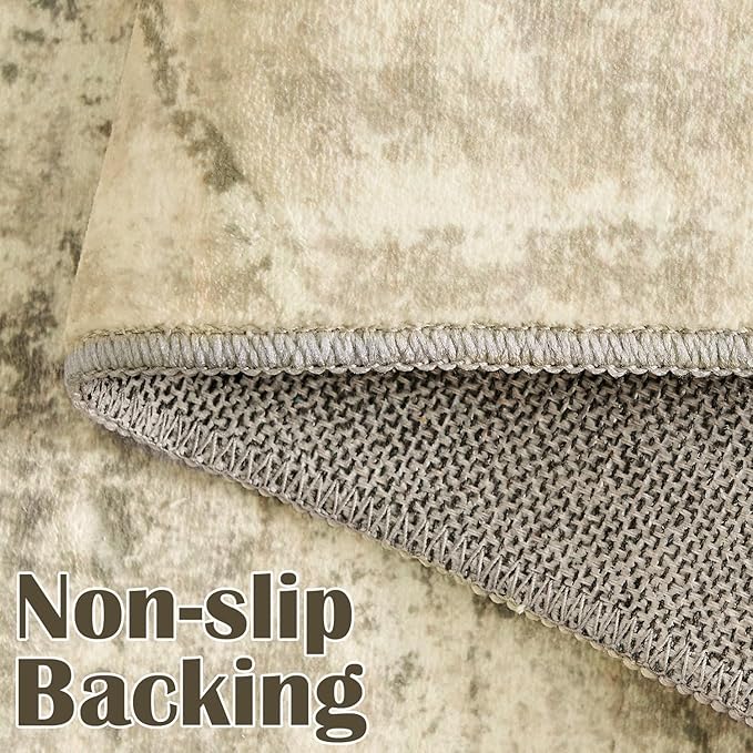jinchan Moroccan Runner Rug 2x5 - Kitchen Machine Washable Runner Rug Modern Geometric Soft Low-Pile Lightweight Non-Slip Carpet for Entryway Hallway Laundry Room Bedroom Farmhouse (2x5ft, Taupe)