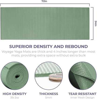 Sunshine Yoga Voyage Yoga Mat, 10 Pack, 72" x 24" Professional Studio and Gym Bulk Yoga Mats, 5mm Thick, Durable, Anti-Tear, Non Slip Fitness and Exercise Mats
