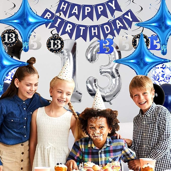 18inch Star Shape Foil Mylar Balloon,30 pcs Blue Four Angle Star Balloons for Birthday Party,Wedding,Valentine's Day, engagement party，Christmas,Baby Shower Backdrops Decorations ﻿