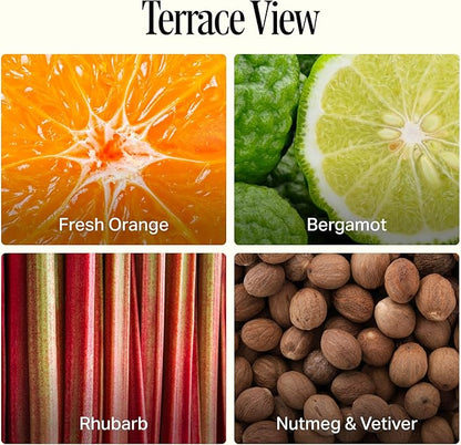 Preston Lane Luxury 3-Wick Scented Candle, Terrace View, 24 oz Hand-Poured in USA | Long Burn Time (40–50 Hrs), Vegan Soy Wax Blend, Decorative Ceramic Vessel, Fine Italian Fragrance