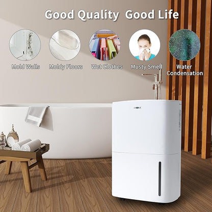 Uhome 150 Pints Dehumidifier with Pump - 7000 Sq. Ft Quiet Dehumidifier for Home, Large Basement, Storages and Large Rooms with 1.85Gallon Water Tank