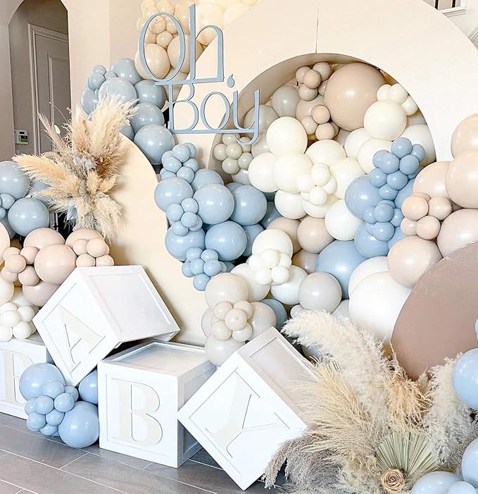 KALOR 12 Inch Beige Balloons, 50 Pcs Latex Helium Balloons for Kid's Birthday Party, Baby Shower, Wedding, Graduate Party Decorations