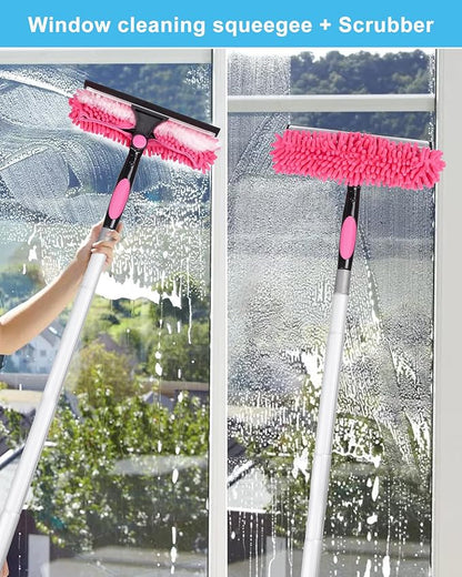 Solar Panel Cleaning Kit, 40ft Water Fed Poles, Long Hose, Brush & Squeegee, 2 Dusting Brush for Solar Panel High Window Roof Cleaning