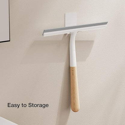 Silicone Shower Squeegee for Glass & Doors, Diveotree Multi-Purpose Squeegee for Bathroom Shower/Windows/Glass/Door, Heavy Duty Scrubber for Car Windshield Cleaning (White)