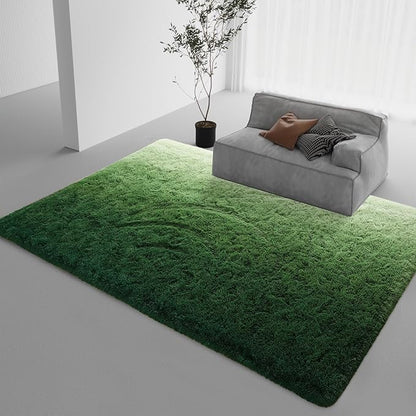 DweIke Luxury Fluffy Kids Rugs for Living Room Bedroom, 6x9 Large Shaggy Forest Green Area Rug for Girls Boys, Upgrade Plush Non-Slip and Washable Colorful Fuzzy Carpet for Dorm Nursery Decor