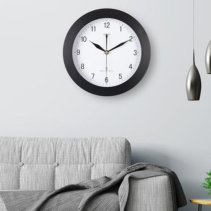 Atomic Wall Clock，US Auto Calibration Time 10 Inch Round Clock, Battery Operated