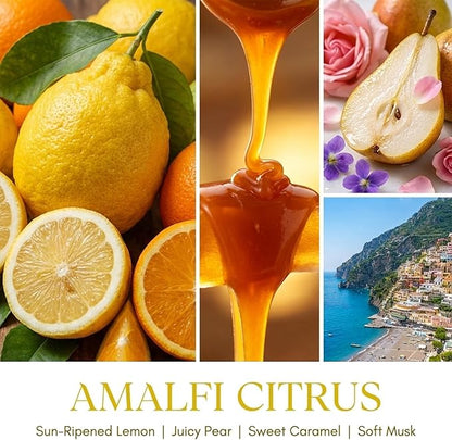 4EVER Scented Candles | 4-Wick 18oz Soy Wax Candle | Up to 50Hrs Clean Burn | Aromatherapy Candles for Home Scented | Gifts for Women & Mom, Amalfi Citrus