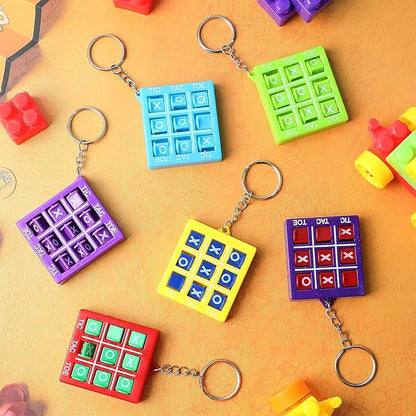 Honoson 64 Pcs Tic Tac Toe Game Keychain Party Favors Birthday Goodie Bags Valentines Stocking Stuffers Plastic Keyholders Mini Backpack for Teens Student Classroom Exchange Prizes Valentines Day Gift