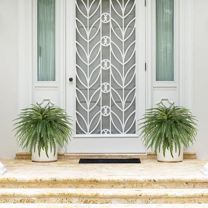 46" Artificial Fern Plants, Set of 2 Large Fake Ferns for Outdoors Indoor, Realistic Faux Boston Fern Bush with 71Fronds Each for Planter, Garden, Porch, Home Décor