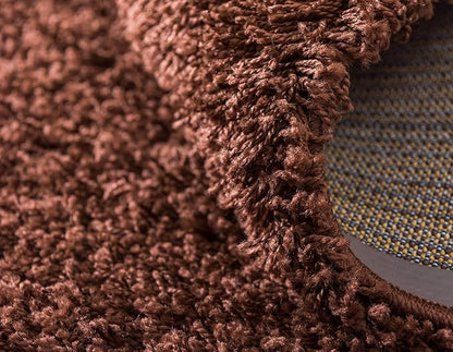 Unique Loom Solid Shag Collection Area Rug (7' 1" x 10' Rectangle, Chocolate Brown)