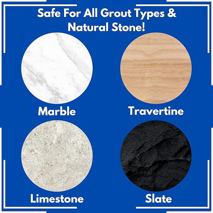 Black Diamond Ultimate Grout Cleaner: Best Cleaner for Tile, Ceramic, Porcelain, Marble Acid-Free Safe Deep Cleaner & Stain Remover for Even The Dirtiest Grout. (1-Quart/1-Gallon/sm brush)