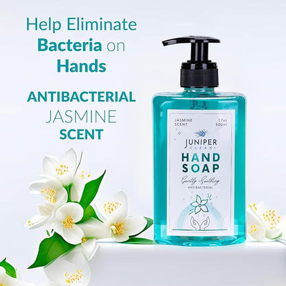 Antibacterial Hand Soap with Pump, Jasmine Scent, Liquid Hand Soap 17 Fl Oz (Pack of 6)