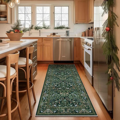 Washable Runners for Hallways Kitchen Rugs: 2'6"x8' Runner Rug Stain Resistant Non Slip Low Pile Soft Carpet Runners Rug for Entryway Hallway Bedroom Kitchen Indoor Laundry Room