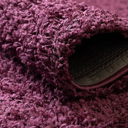 Unique Loom Solid Shag Collection Area Rug (8'x 11' Rectangle, Eggplant Purple)
